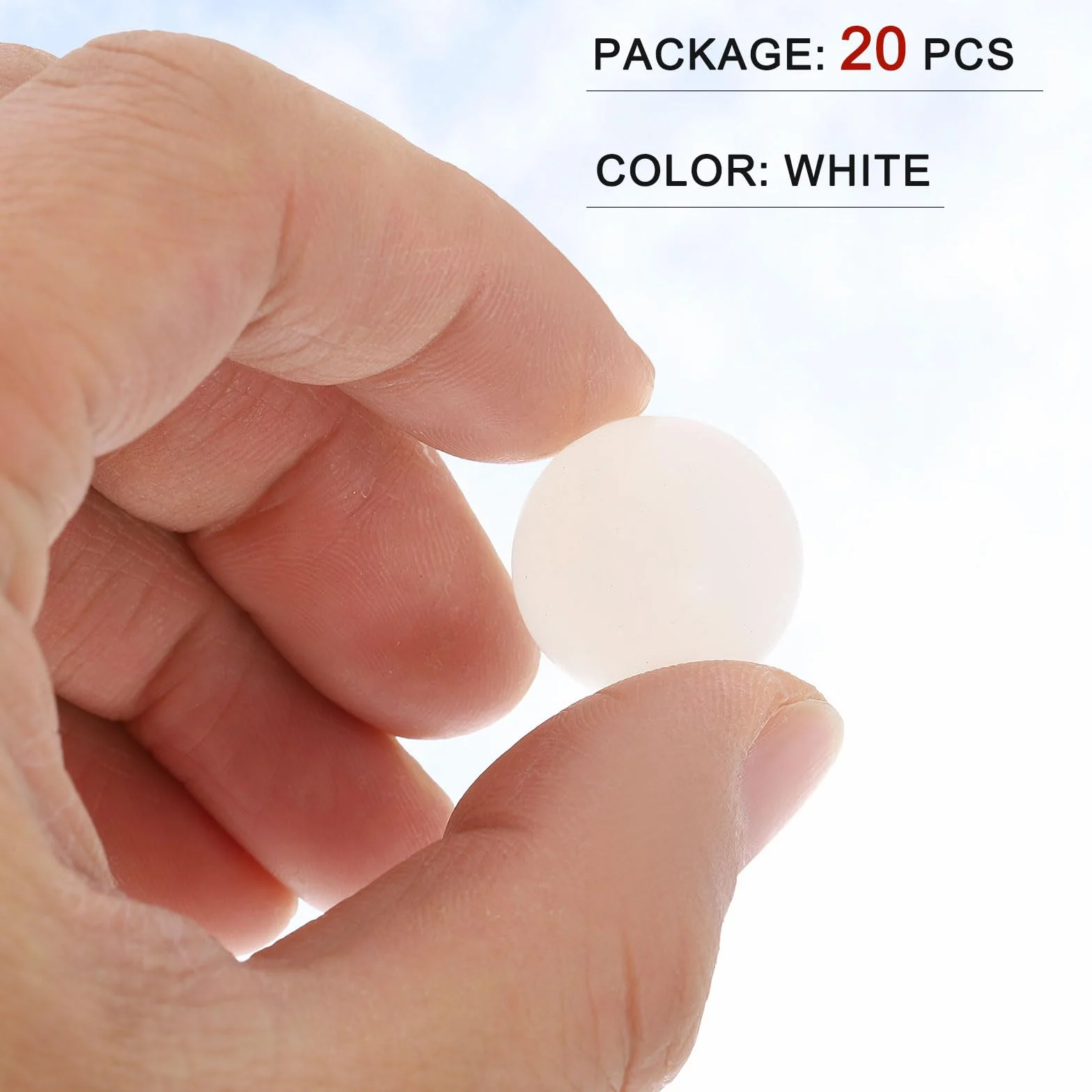 QUARKZMAN 20pcs Sfere Di Cuscinetto In Plastica PP 20mm Sfere Solide In Plastica, Sfera Di Cuscinetto Di Precisione, Bianco