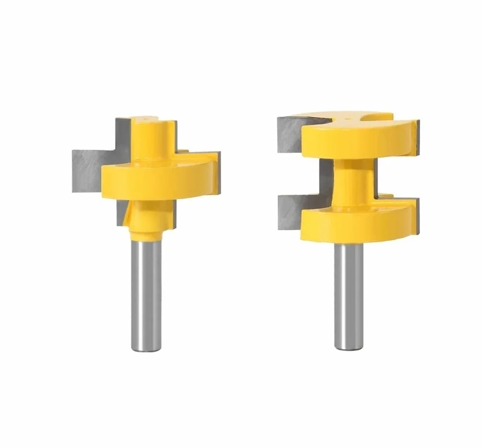 2 Pz/set 8 MILLIMETRI Gambo Fresa Scultura In Legno T-Slot Dente Quadrato Tenone Bit Fresa Intagliare Punte Del Router for La Lavorazione Del Legno(01)