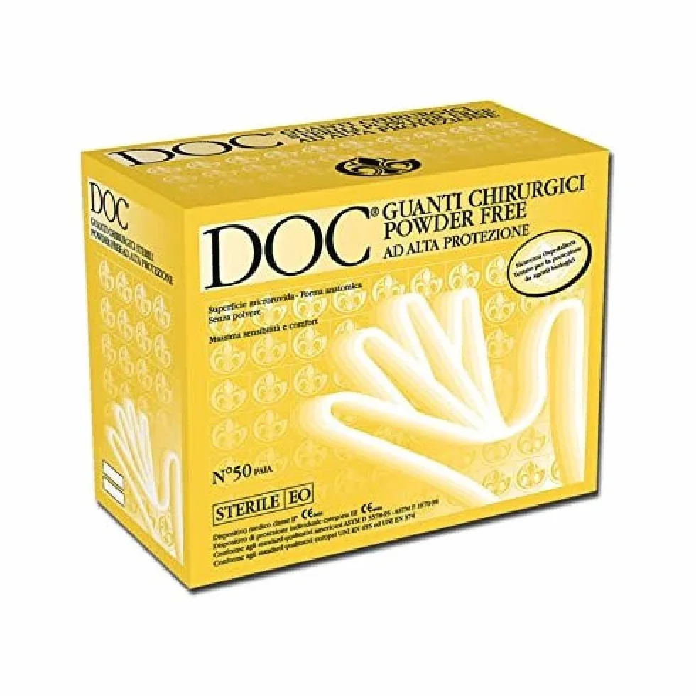 DOC Guanti Chirurgici Sterili 7 Senza Polvere 50 Paia