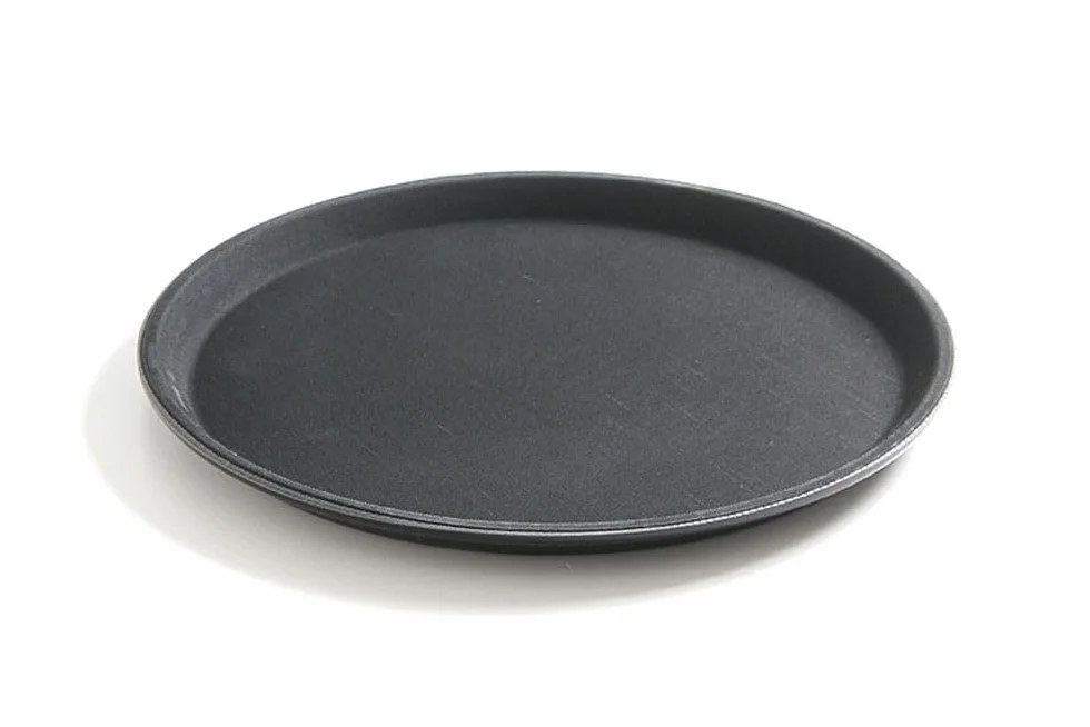 HENDI Vassoio da portata rotondo antiscivolo ⌀500x22mm nero fibra di vetro e gomma