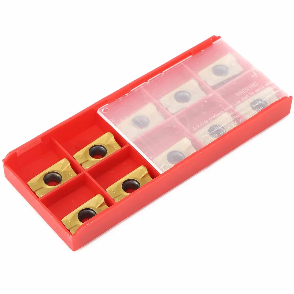 Inserti di Fresatura APMT1604 CNC in Carburo Cementato Utensili da Taglio 10 Pezzi Durezza 15-50HRC