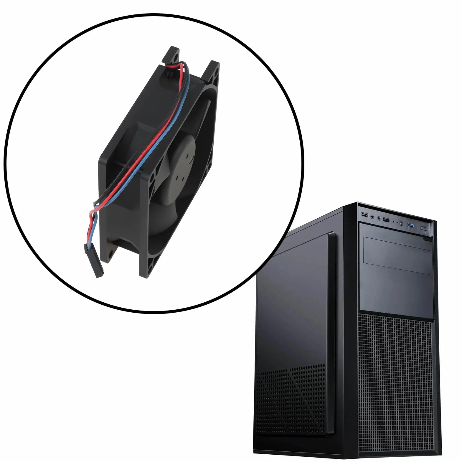 ECSiNG Ventola di raffreddamento a 3 pale senza spazzole DC 48 V 0,09 A 80 x 80 x 25 mm per alimentatore server compatibile con EFB0848SH