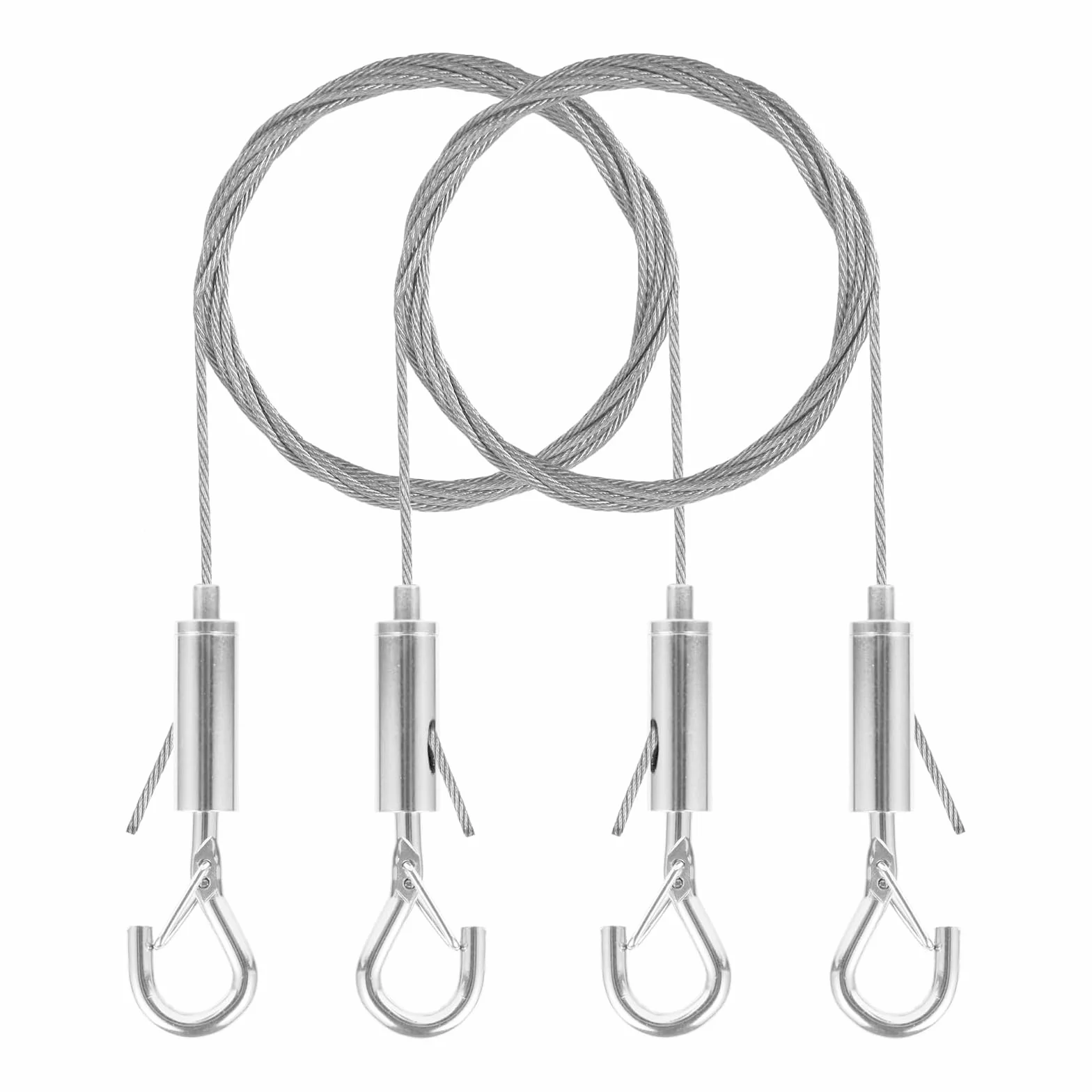 2 Filo Stendibiancheria per Esterno Regolabile Sospensione del Cavo Sospeso kit per Appendere la Corda in Acci Cavi D'Acciaio Rivestiti con Ganci per Recinzioni,Stendibiancheria,Pianta Rampicante
