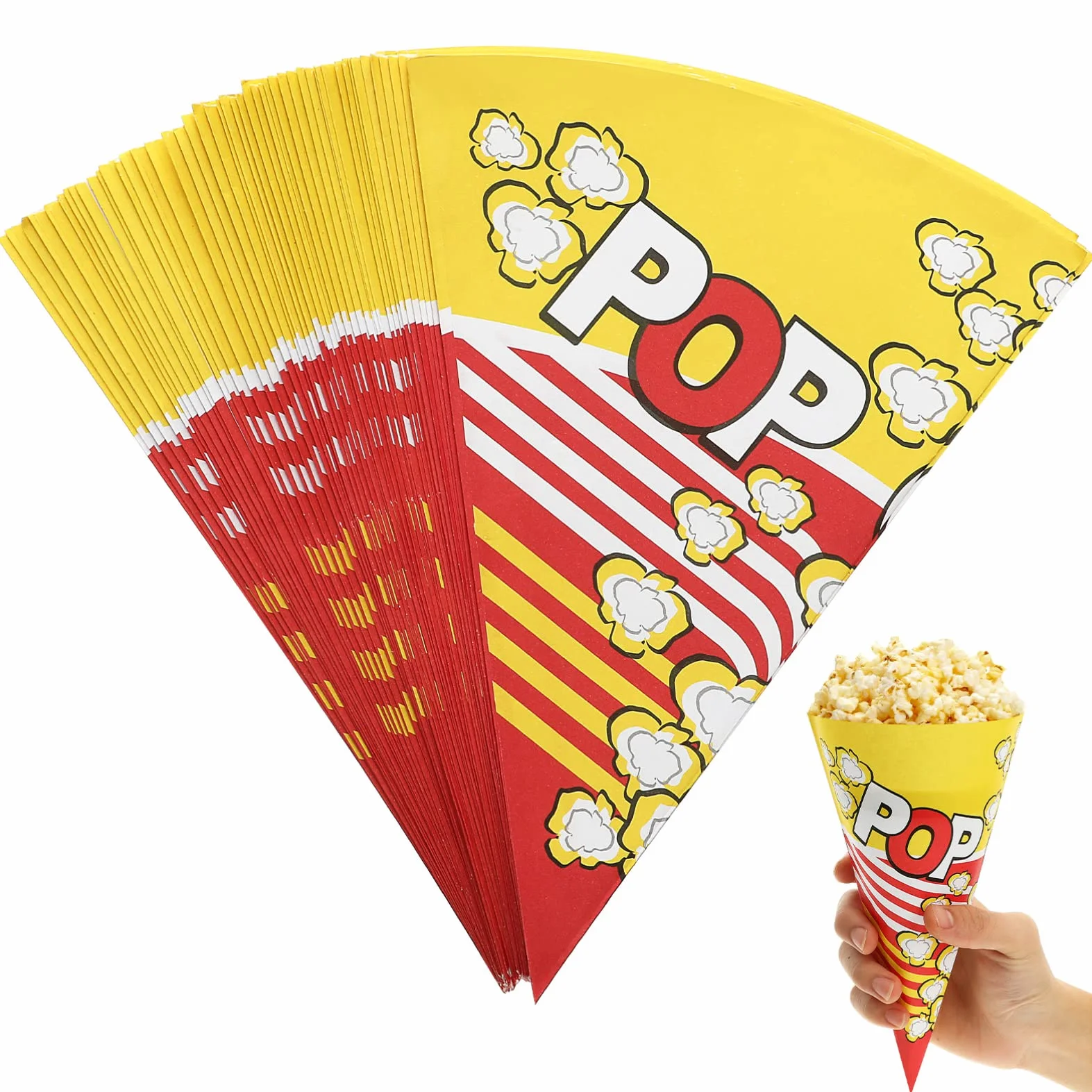 TOYANDONA Sacchetti Per Popcorn In Carta 100 Con Punte Affusolate Per Macchine Per Popcorn