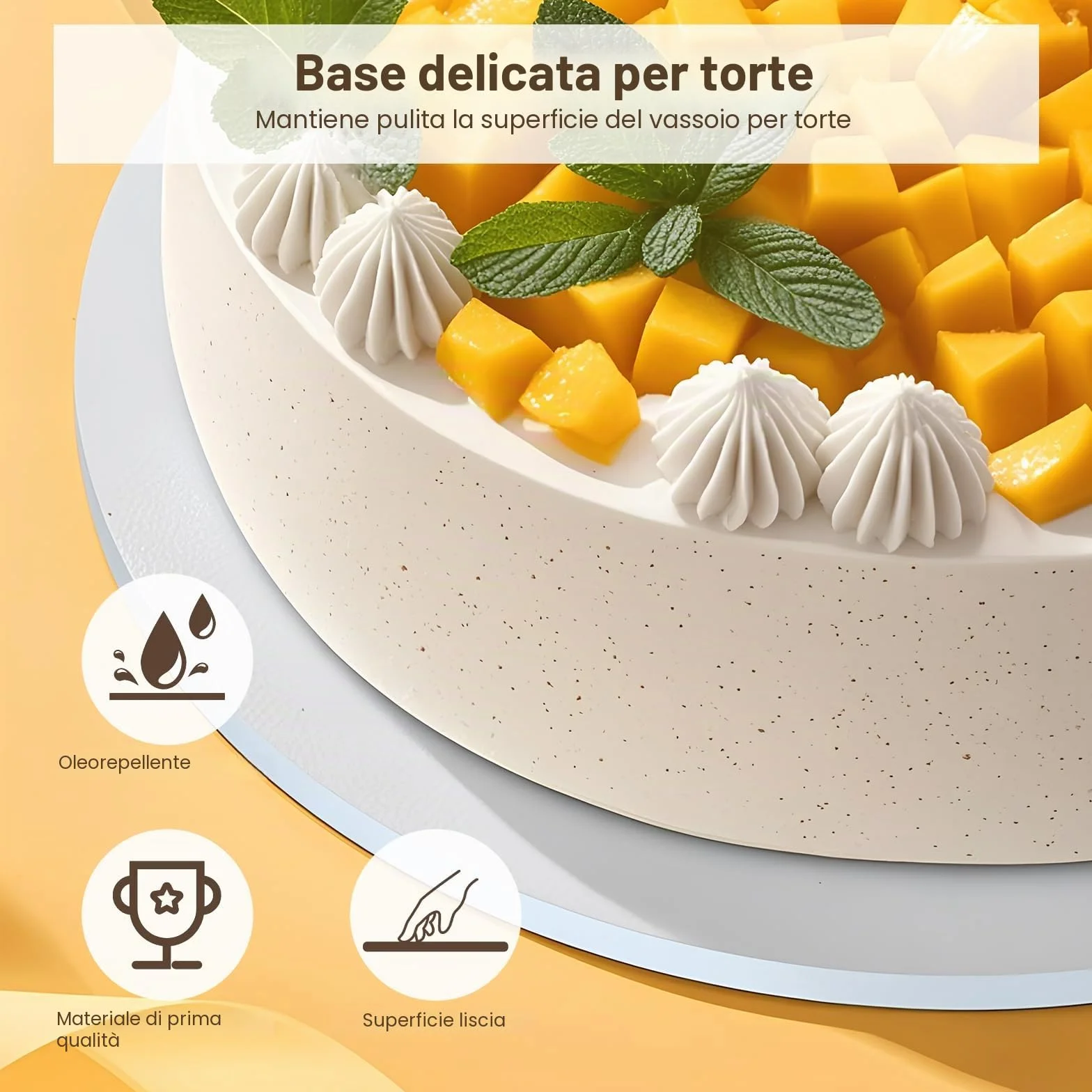 Sottotorta Tondo 25 cm x 12 mm Cartone Bianco Riutilizzabile Cake Board per Torte 8-10 Pollici