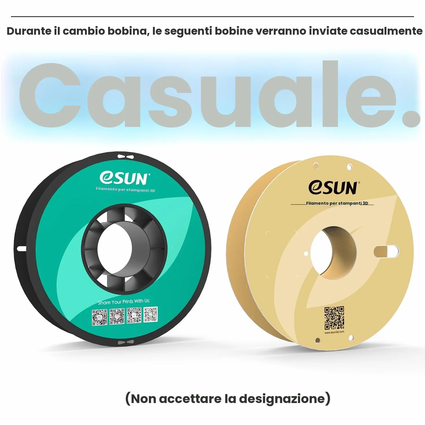 eSUN Filamento PLA+ 1.75mm 1kg Bobina Bianco Freddo per Stampante 3D