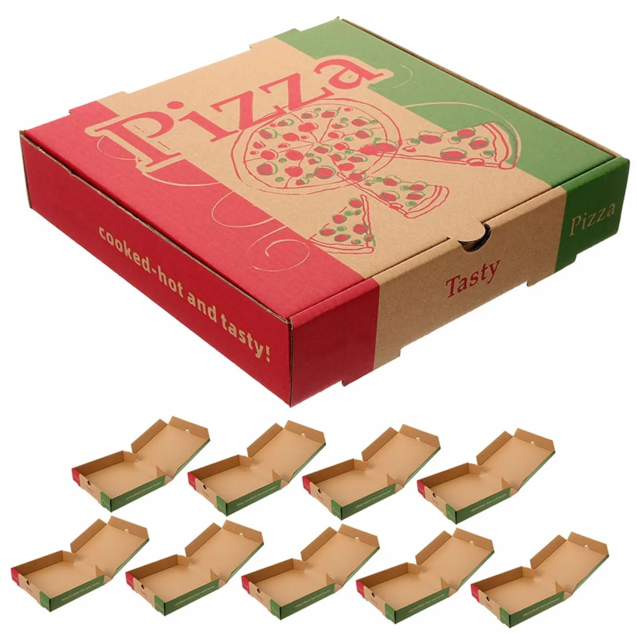 Scatole per Pizza da Asporto 10 Pezzi Contenitori per Pizza Multiuso Ristoranti Consegna