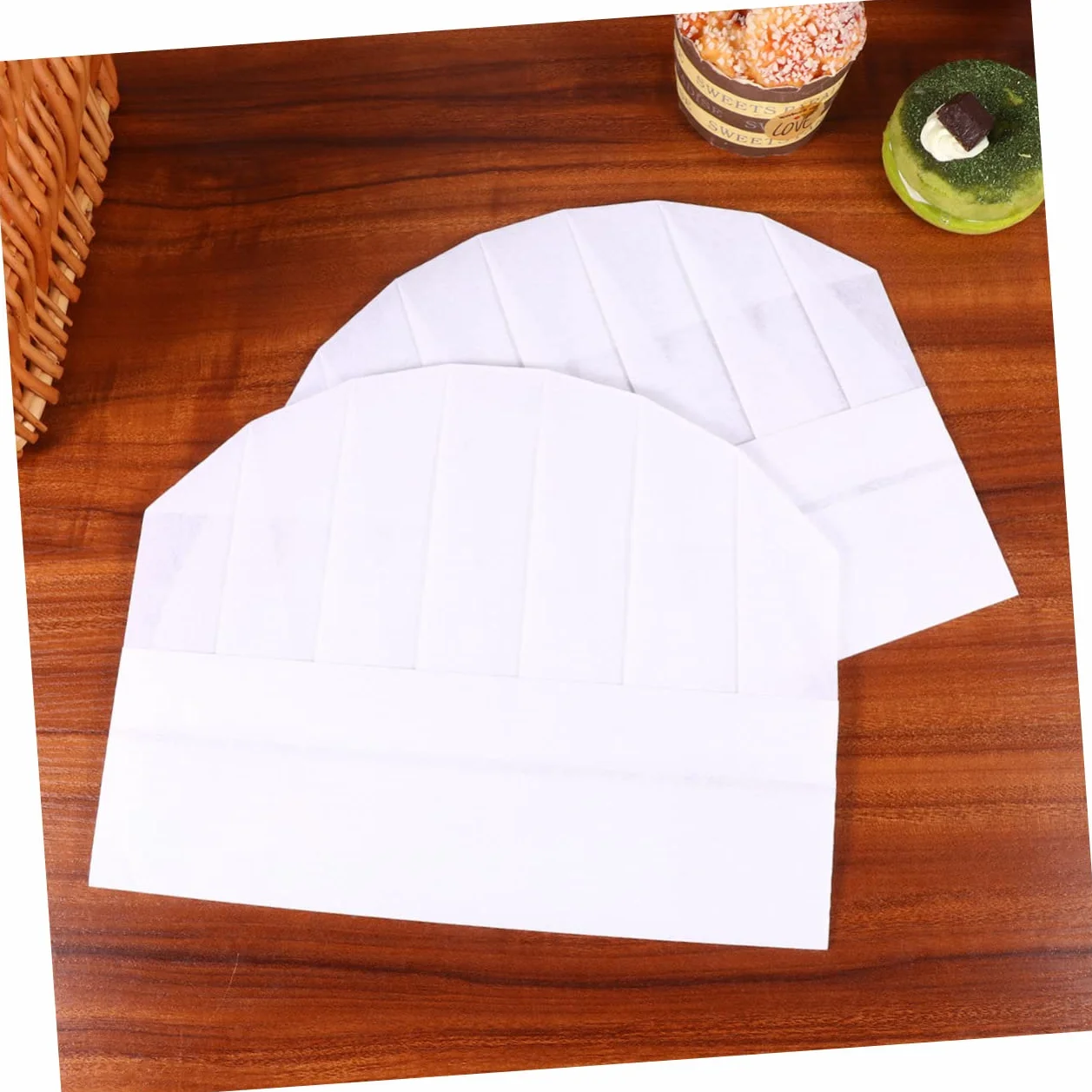 20 Pezzi Cappello Da Chef Per Bambini Usa e Getta Bianca Carta Cuoco