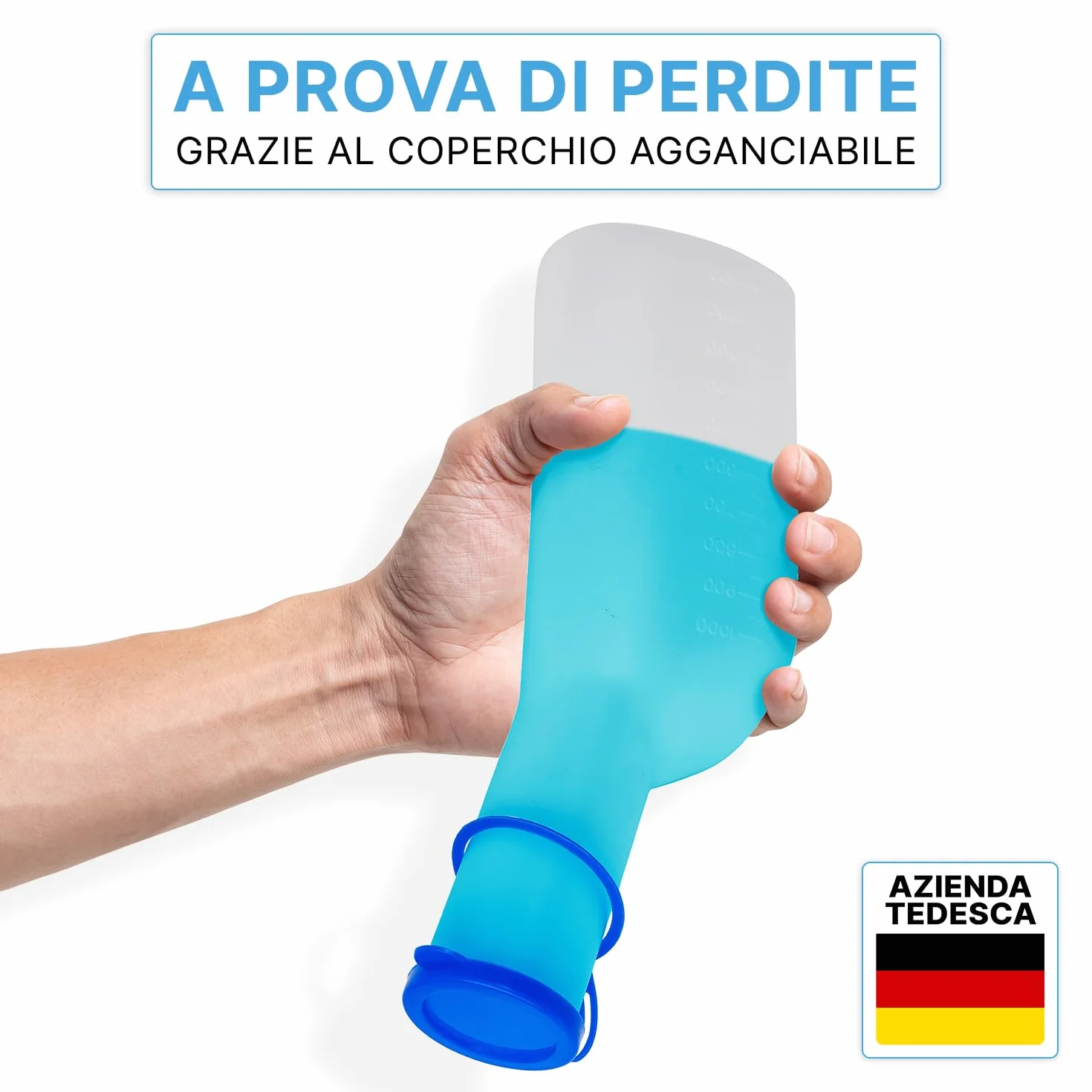 Bottiglia per urina ARNOMED 1000ml uomo PP a prova di perdite con supporto e spazzola