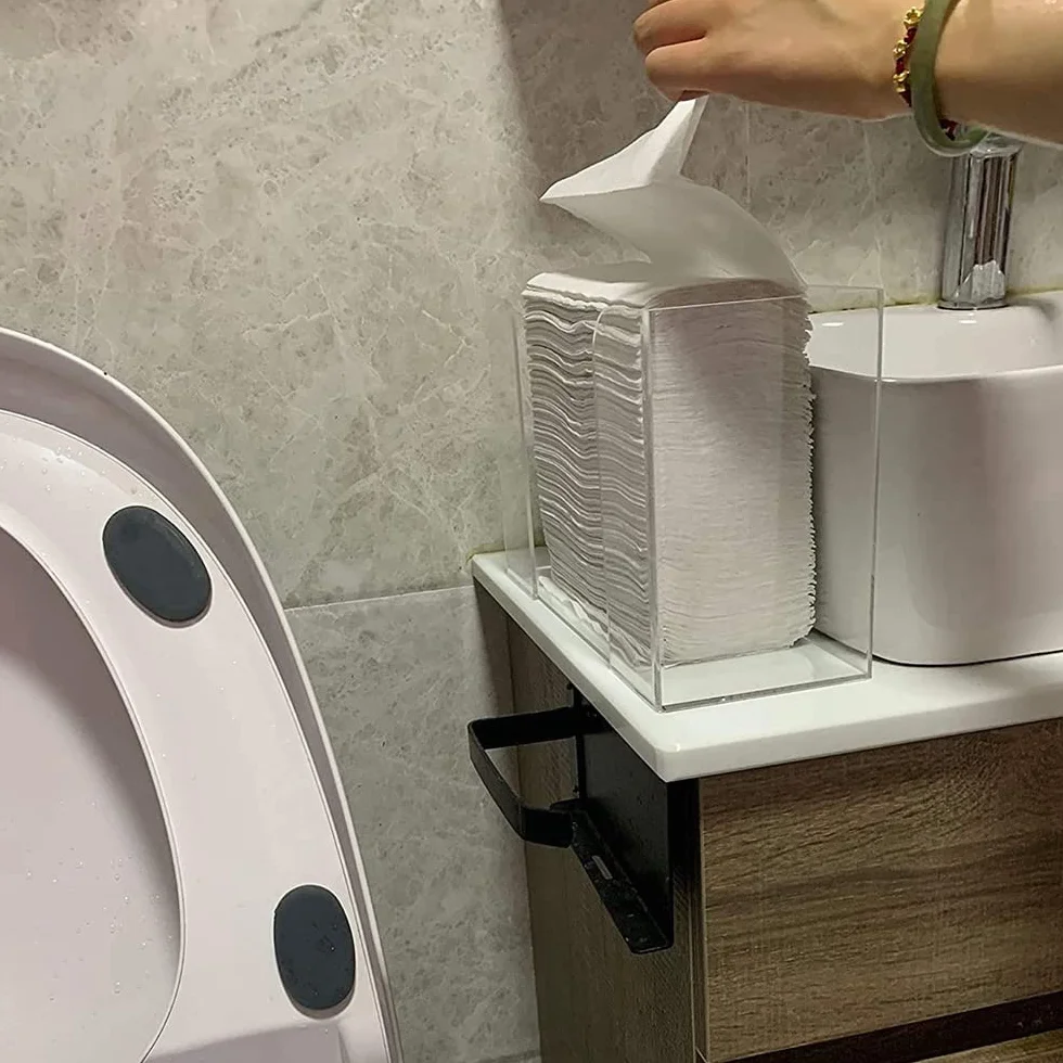 Dispenser asciugamani carta acrilico trasparente porta asciugamani da appoggio capacità 150 asciugamani piegati Z C