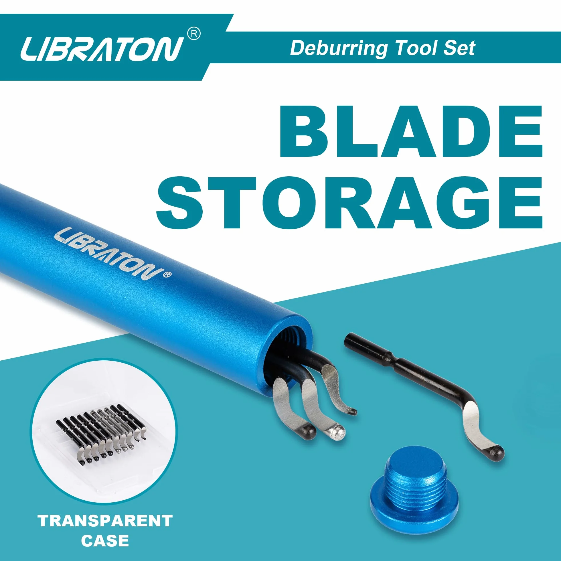 Libraton Sbavatura Strumento, Utensile di Sbavatura Universale con 11 Lame in Acciaio ad Alta Velocità, Testa Rotante a 360 Gradi, Manico Lega di Alluminio, Sbavatore per Stampa 3D, Metallo, Resina