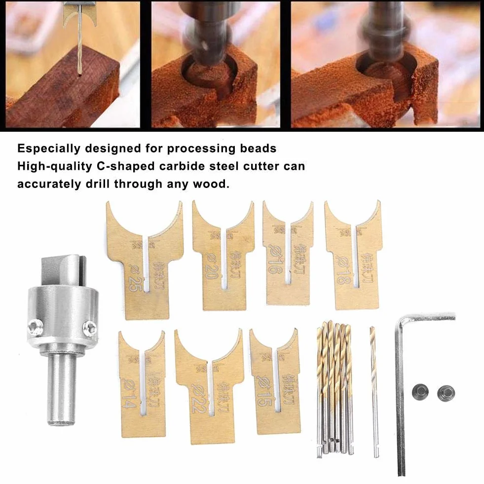 Kit Fresa Legno 18 Pezzi per Ebano Palissandro Trapano Maker