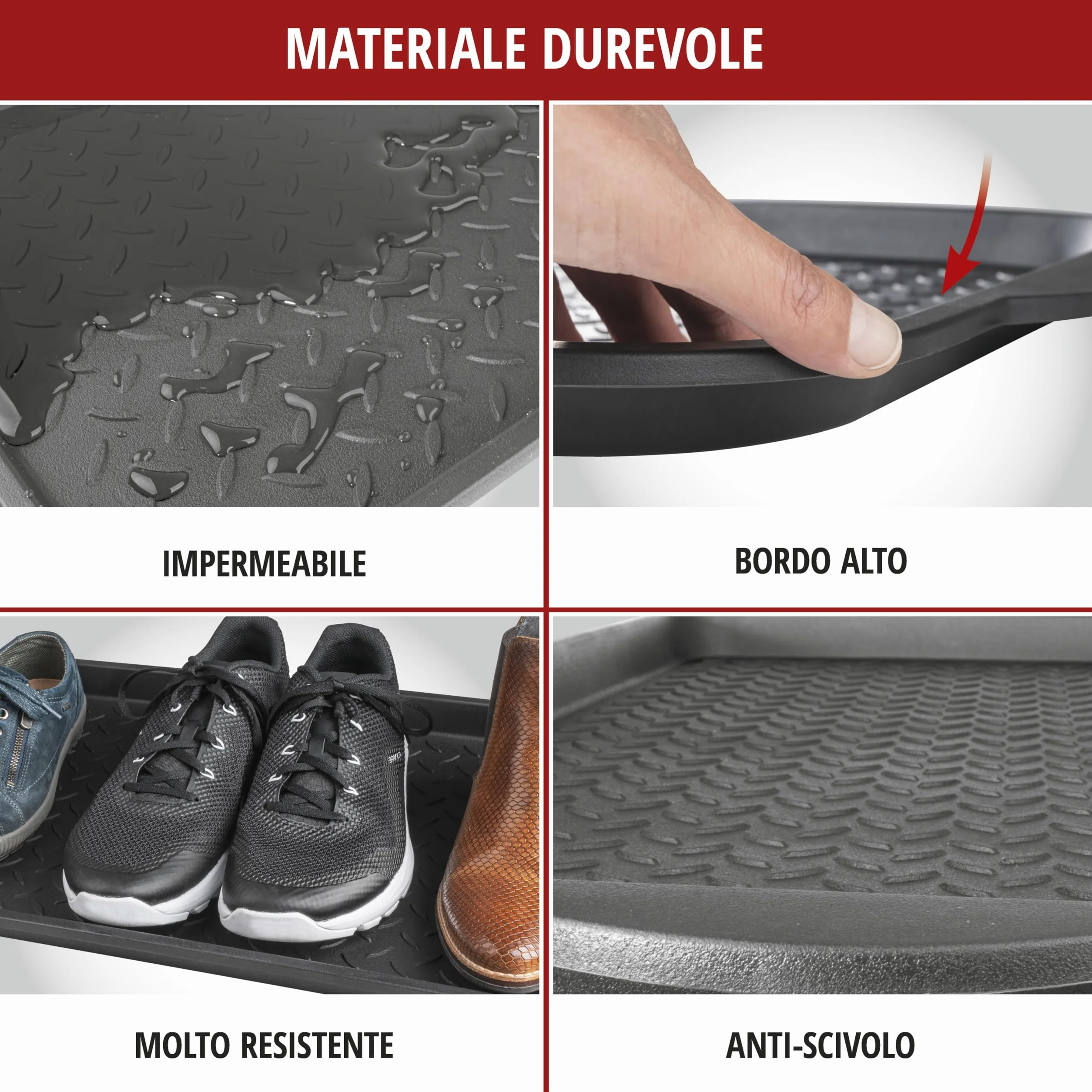WALSER Safetray Cassetto Multifunzione Plastica 77x35x3 cm Nero
