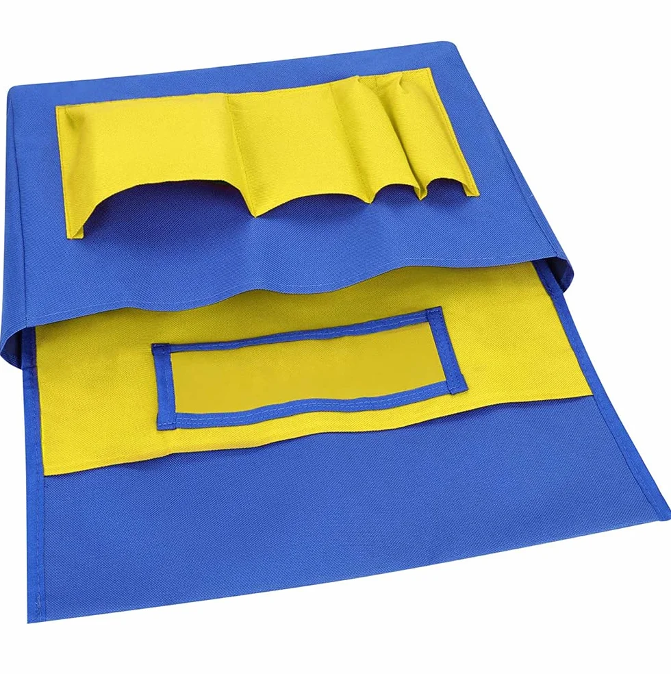 Tasca per sedia in aula scuola e tasche per sedie con targhetta con nome e tasche posteriori per sedie, borsa da appendere per aula o per asilo, casa, scuola