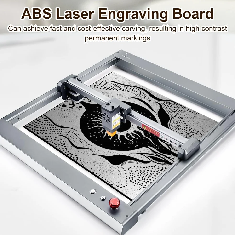 Pannelli Plastica ABS per Incisione Laser 30x20 cm 6 Fogli Nero 1,3 mm