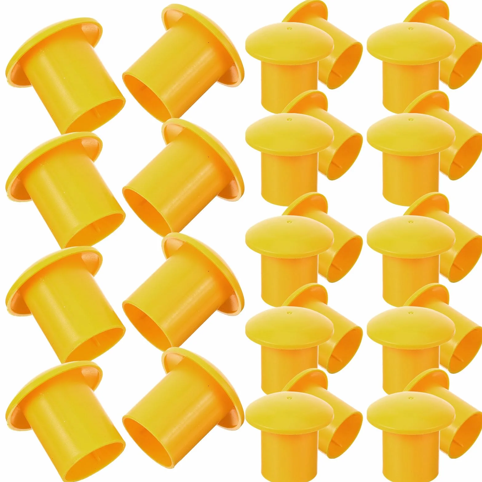 Abaodam 50 Pezzi Tappi di Sicurezza per Armature in Pp Giallo, Cappucci Protettivi a Forma di Fungo per Barre D'acciaio 25-32mm Resistenza alla Compressione per Edilizia