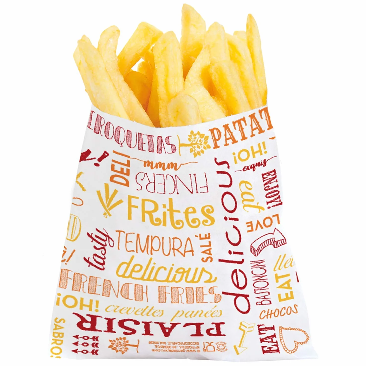 García de Pou sacchetti per patatine fritte 12x12 cm bianco 1000