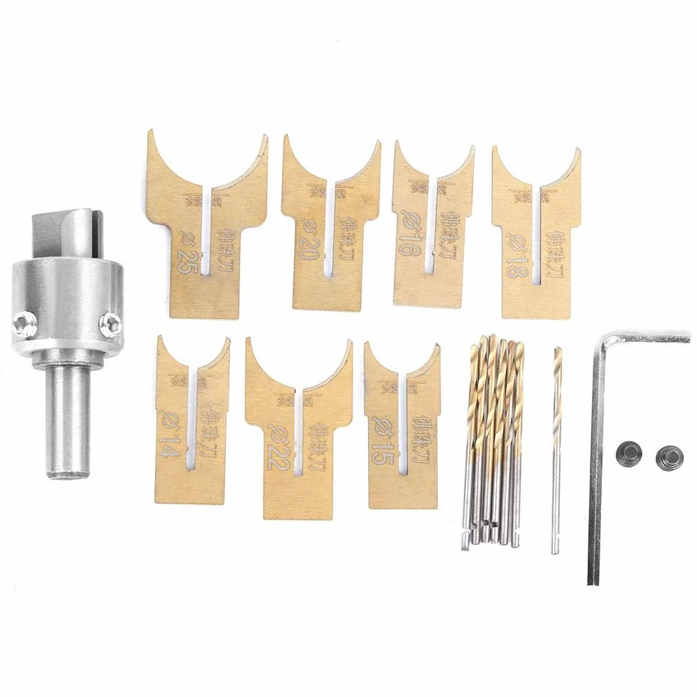Kit Fresa Legno 18 Pezzi per Ebano Palissandro Trapano Maker