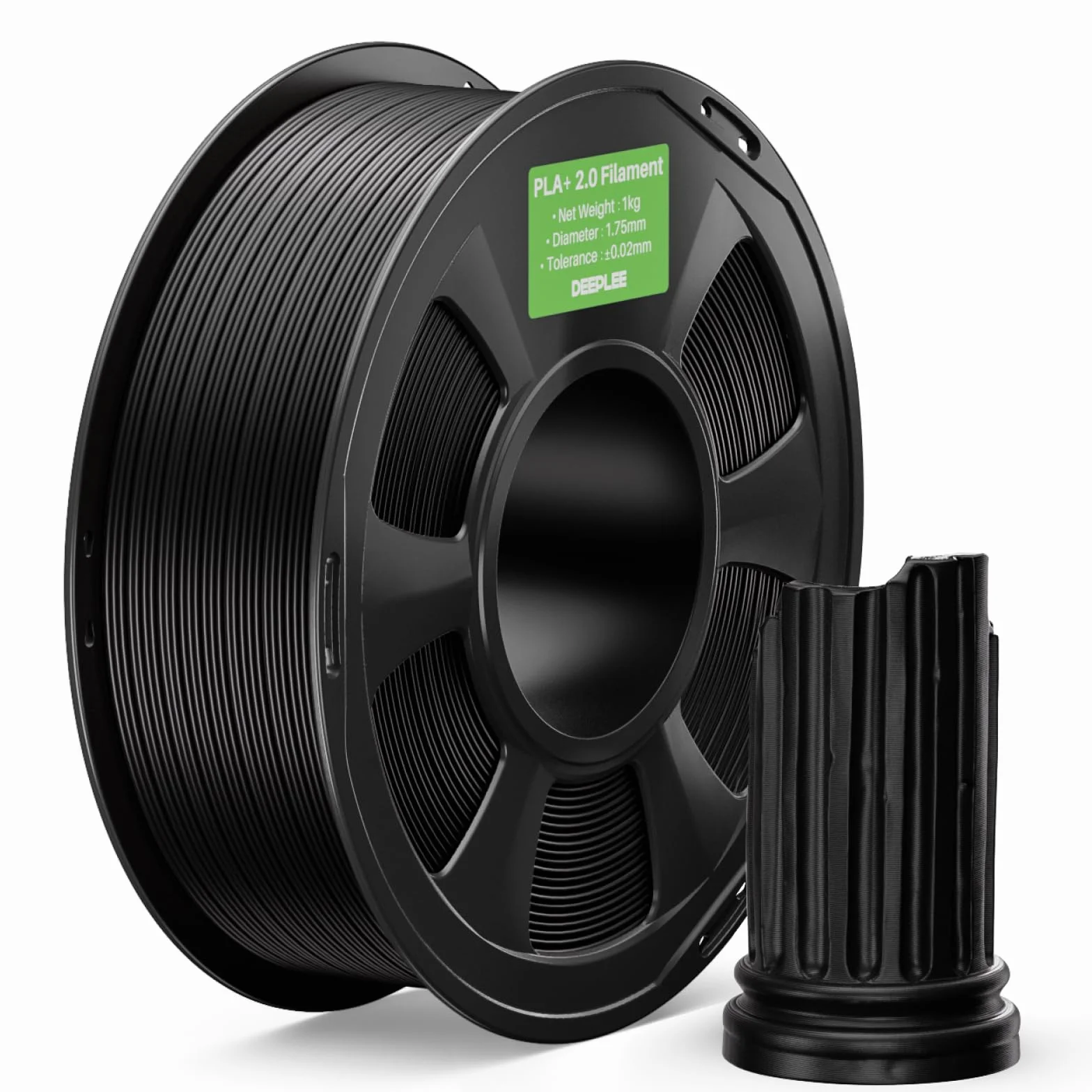 DEEPLEE Filamento PLA+ 1.75 mm 1 kg Nero, Alta Tenacità, Precisione ±0.02 mm per Stampanti 3D FDM