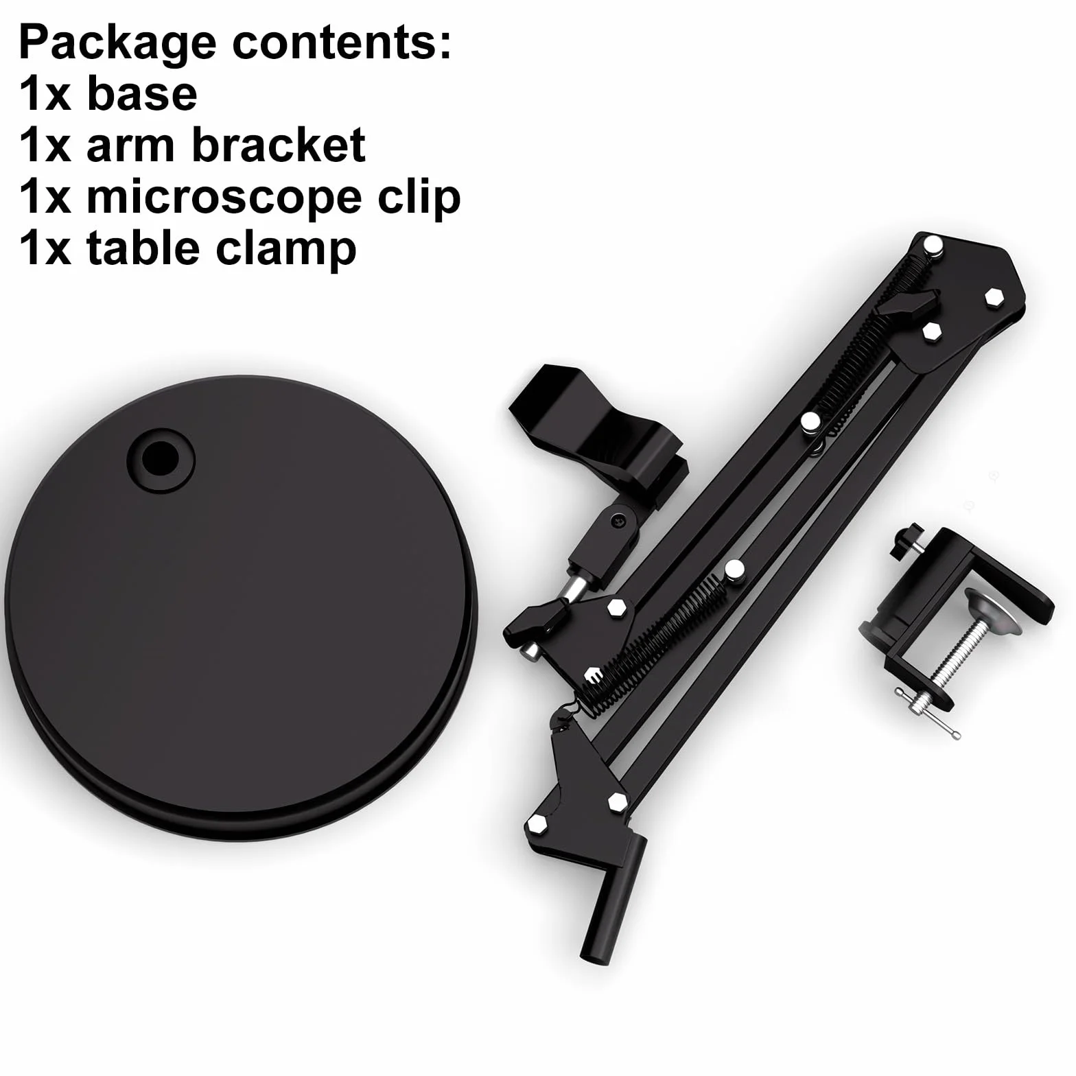 Supporto per microscopio universale 55 cm, diametro 6 cm, morsetto da tavolo
