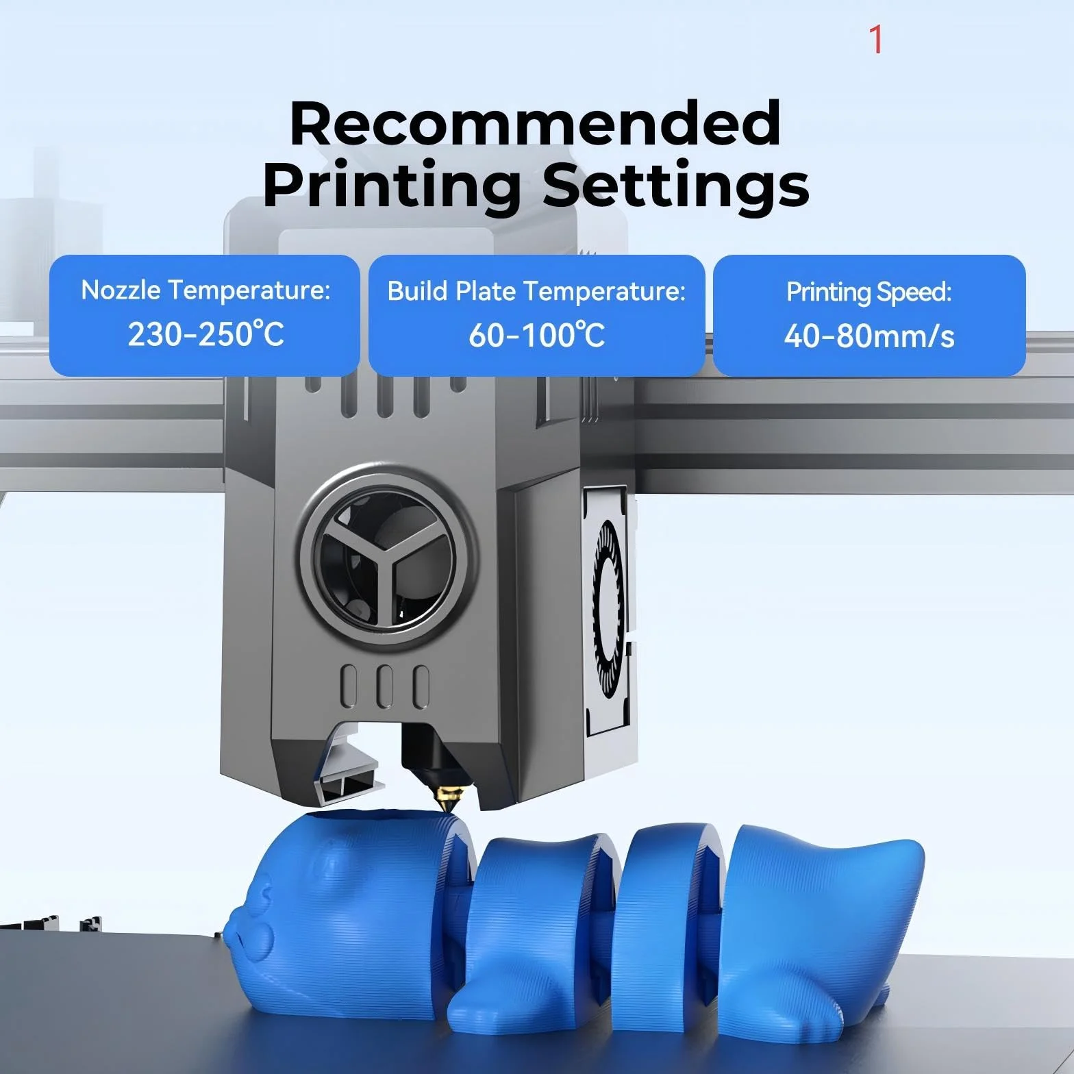 Creality Filamento PETG 1.75mm 1kg Blu Trasparente per Stampanti 3D