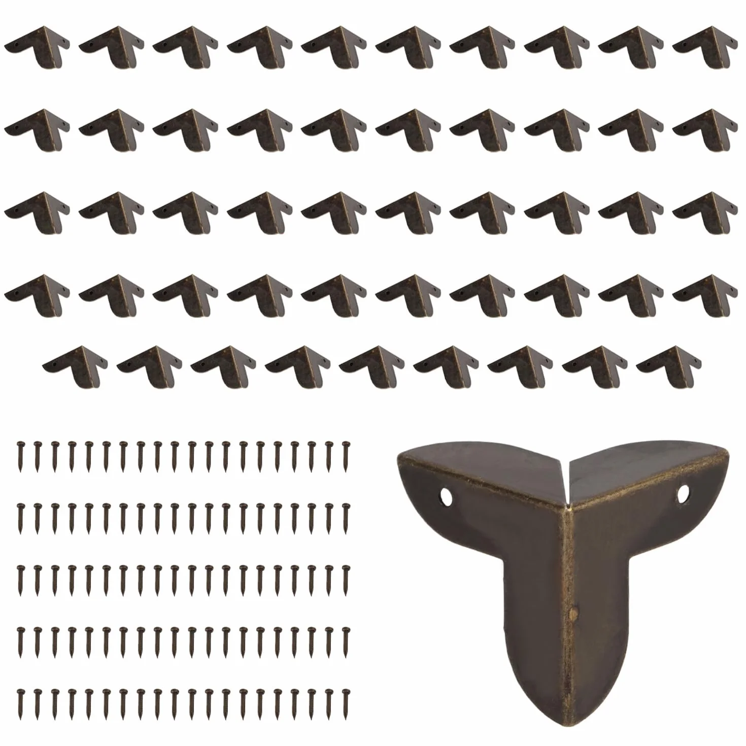 50 Pezzi Paraspigoli Angolari Metallo Inclusi 100 Viti, Accessori per La Protezione dei Bordi, Mobile Angolare per Scatole, Mobili, Scaffali, Tavoli, Gioielli, Scatola Regalo
