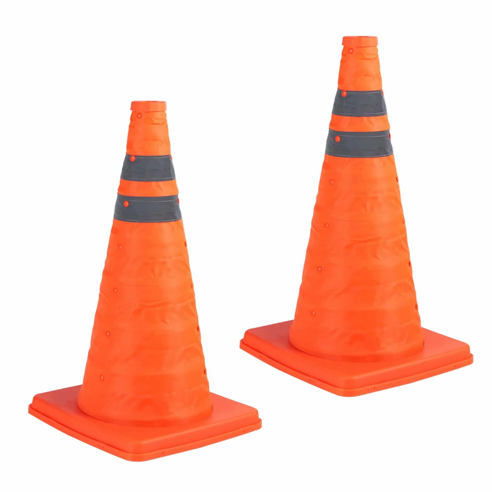 2 Pack 18 pollici Pieghevole Arancione Coni di Sicurezza/Arancione Traffico Coni/Multi Purpose Pop up Riflettente Cono di Sicurezza, Coni di Guida per la Formazione, Coni di Parcheggio