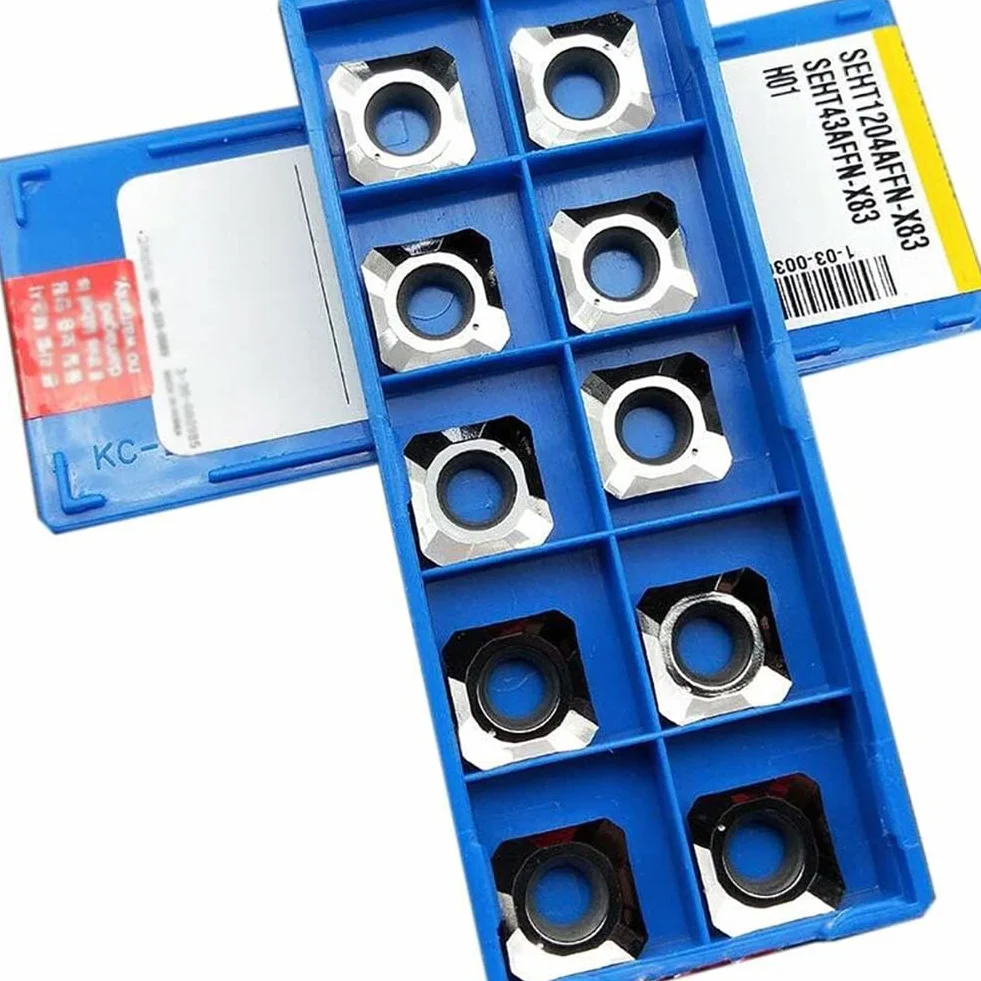 Inserti di tornitura in carburo seht1204affn -83 h01 seht 43 affn-83 inserto di fresatura per evidenziare alluminio 45deg indicizzabile inserto trapano