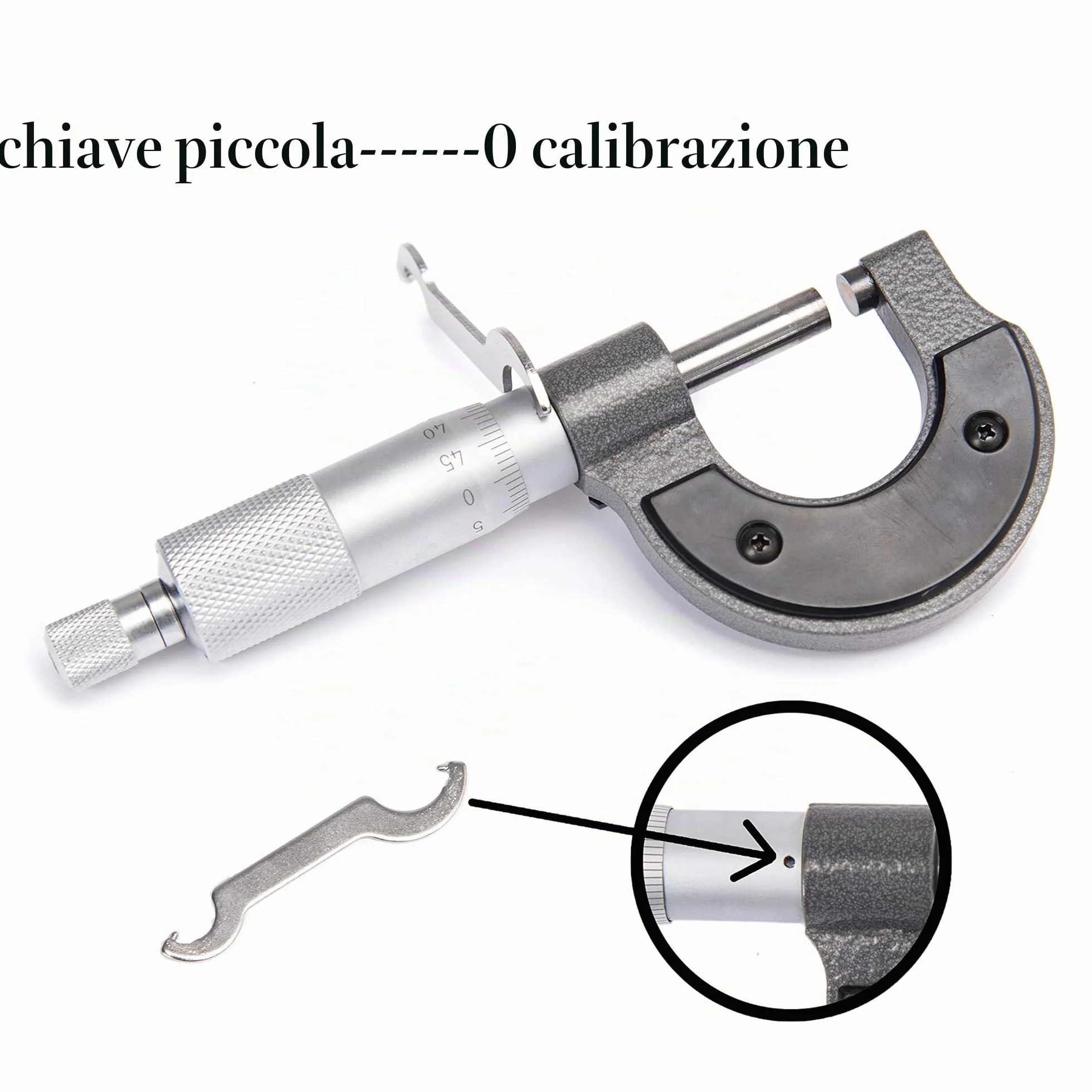 Beslands Micrometro Externo Exterior Calibrador 0-25 mm 0,01 mm Alta Precisione