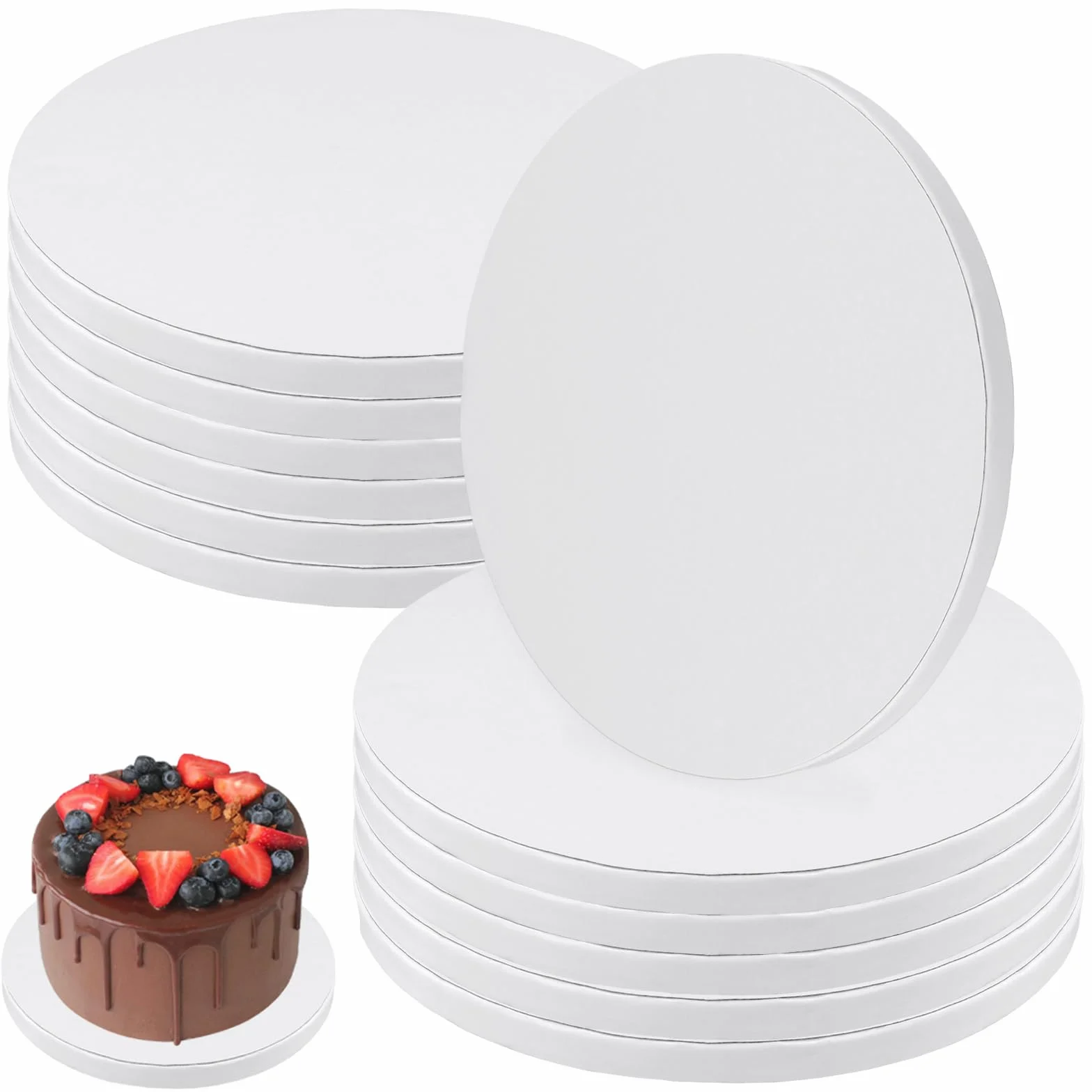 MOUYAT Vassoi Rotondi Ondulati per Torte 20,3 cm 12 mm Spessore Confezione da 12