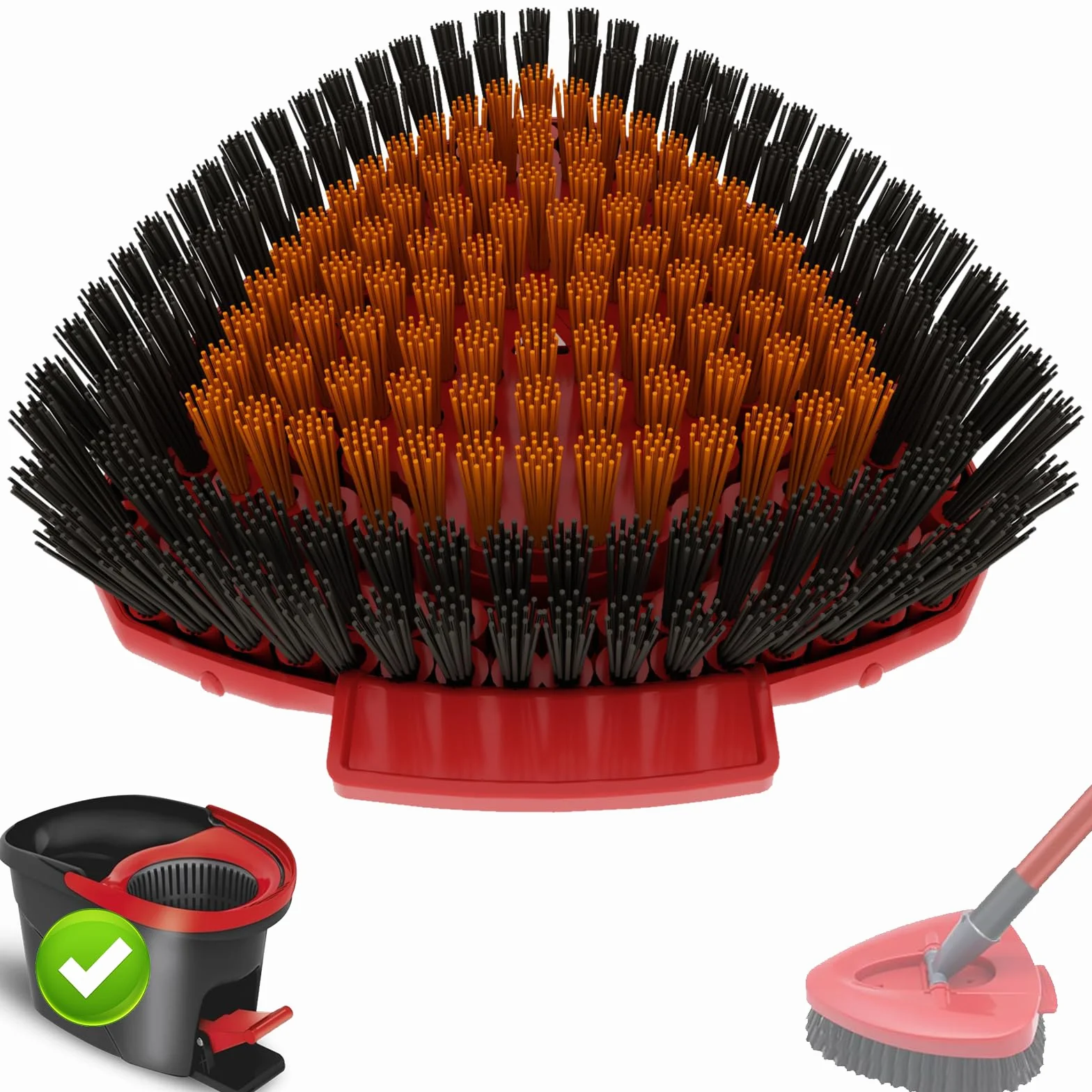 Spazzola di ricambio compatibile con vileda turbo， e spazzole per pavimenti, spazzola per la pulizia del bagno, cucina, piscina, garage, terrazza