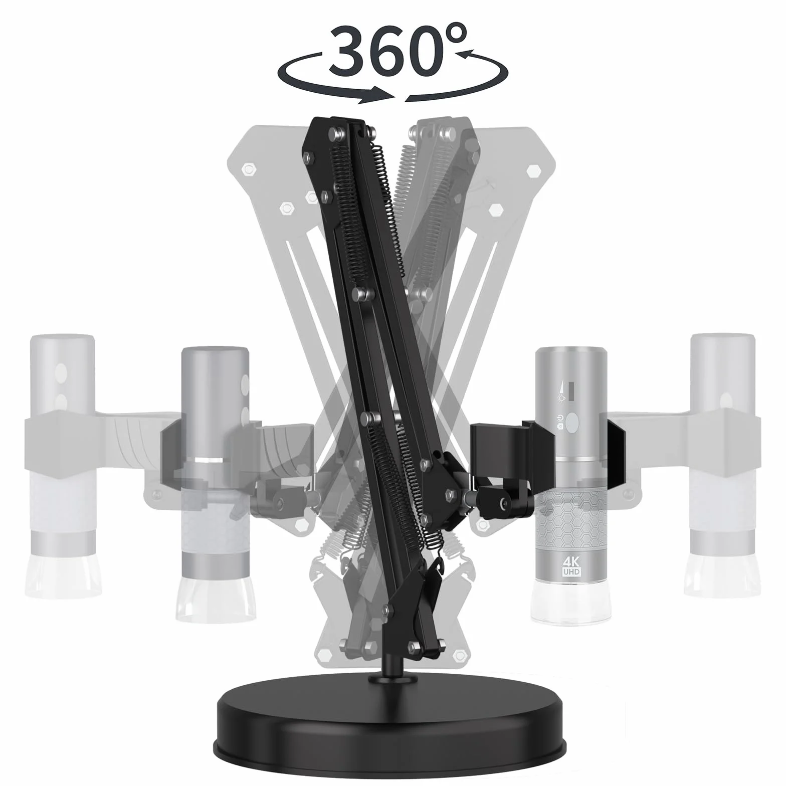 Supporto per microscopio universale 55 cm, diametro 6 cm, morsetto da tavolo