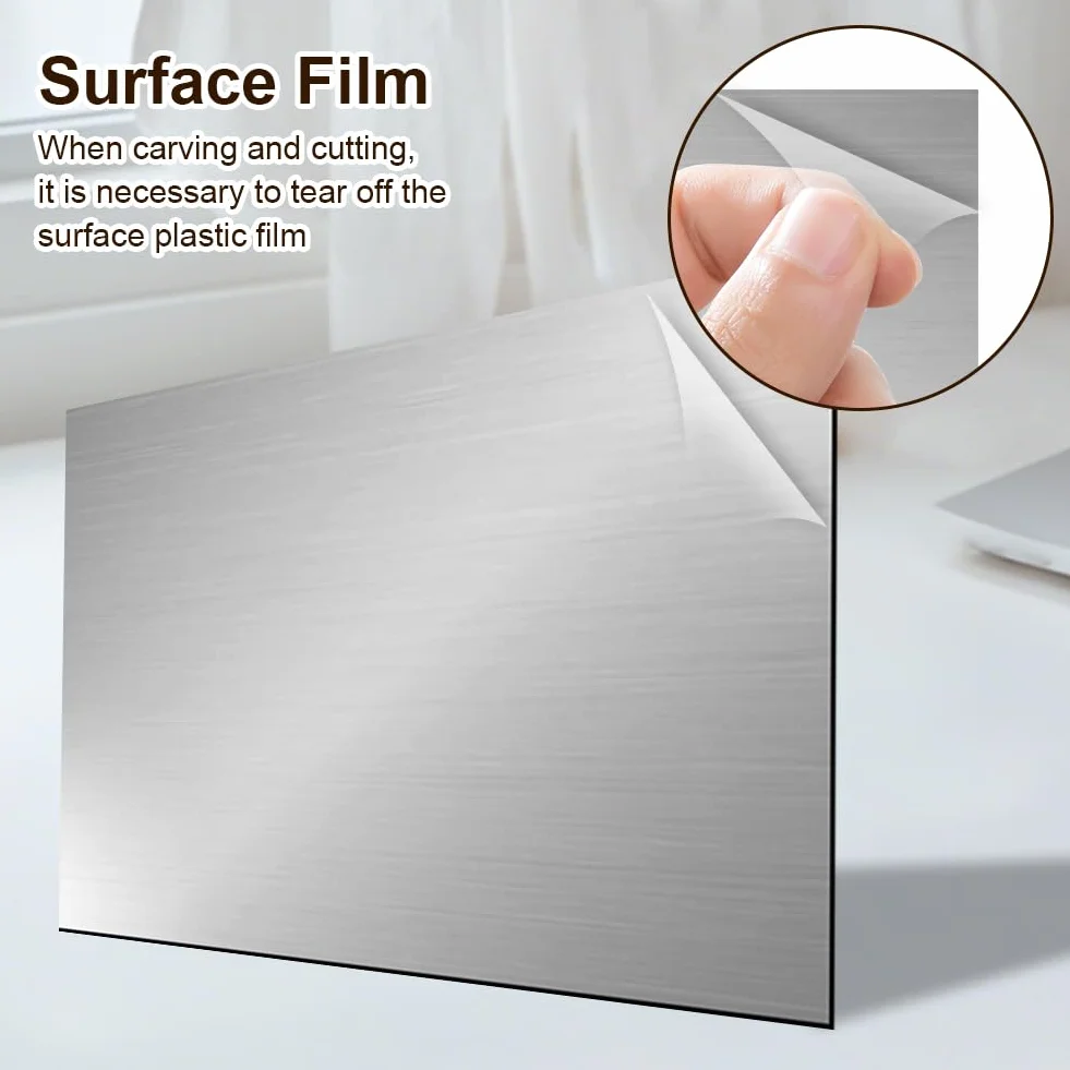 Pannelli Plastica ABS per Incisione Laser 30x20 cm 6 Fogli Nero 1,3 mm