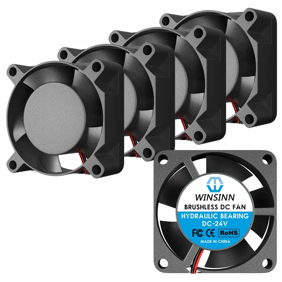 WINSINN 2510 - Ventola da 25 mm, 24 V, cuscinetto idraulico brushless 2510, 25 x 10 mm, per PCB/Notebook/scheda grafica, alta velocità (confezione da 5 pezzi)