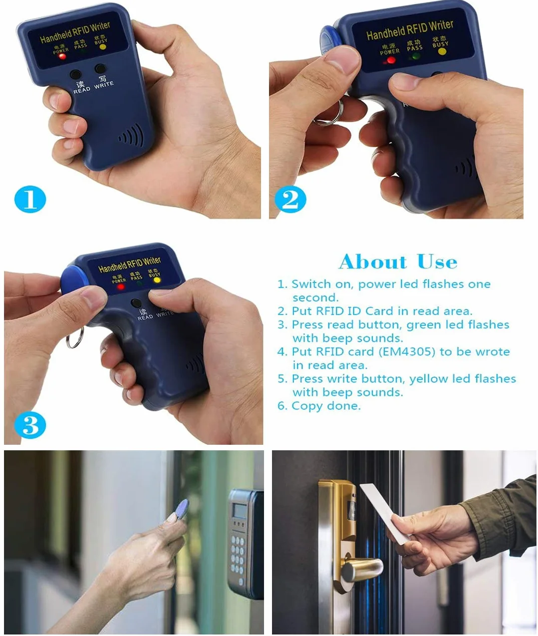 HERNAS 100pcs 125KHz RFID Key Fob Scheda di controllo accessi, ABS di alta qualità EM4100 Portachiavi RFID Porta chiave, Conforme ISO14443A, Sola lettura