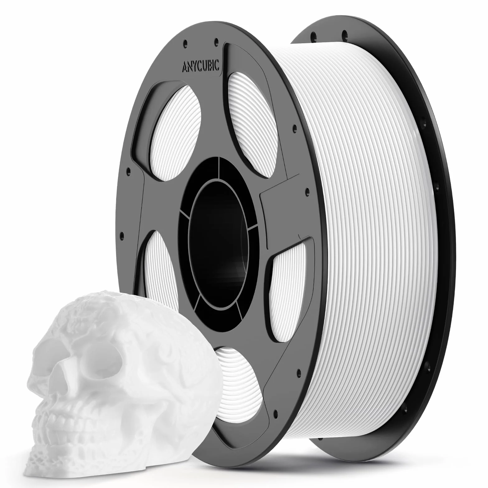 ANYCUBIC Filamento PLA 1,75 mm per Stampante 3D, Precisione +/- 0,02 mm, Bianco Brillante 1 KG