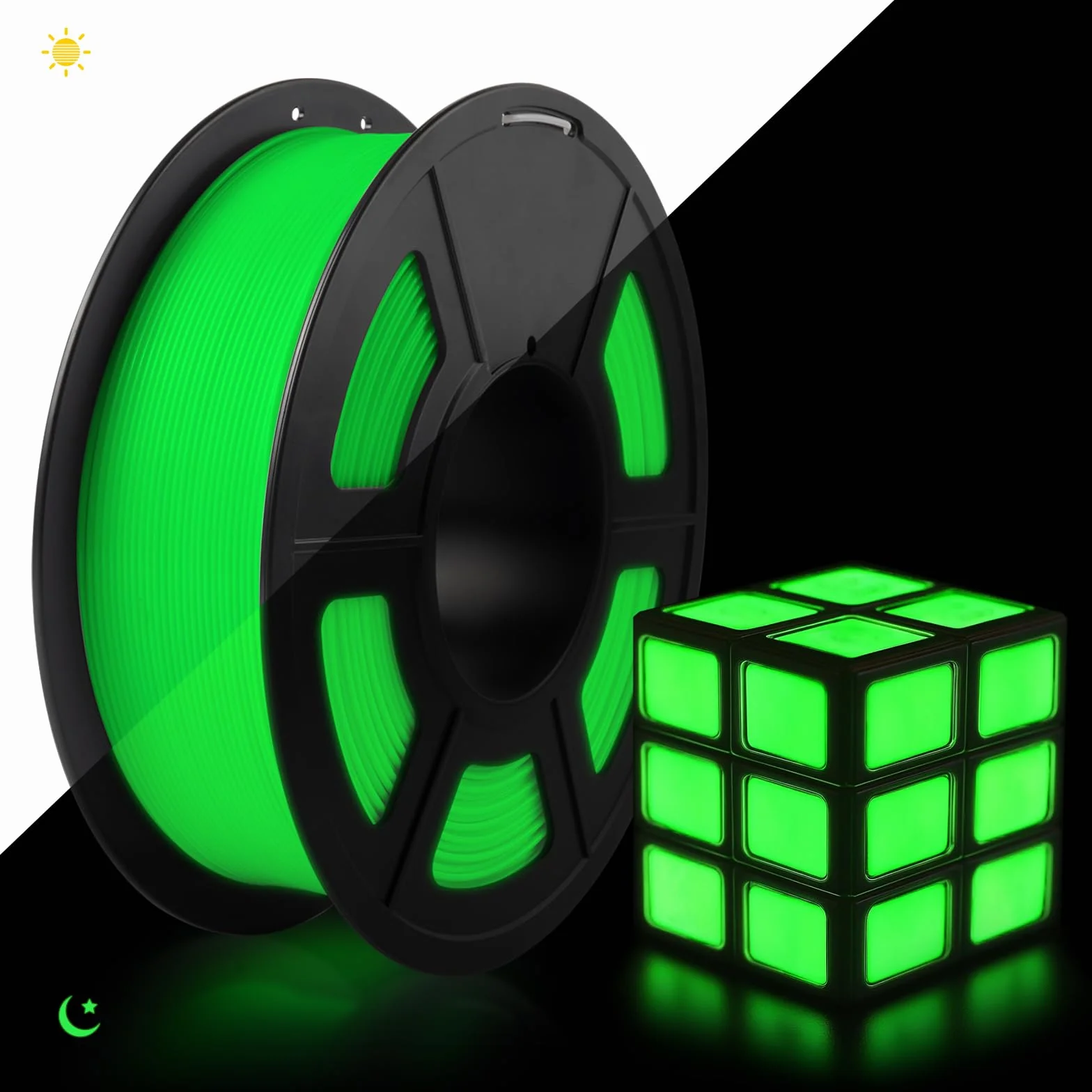 TECBEARS Filamento PLA Glow in the Dark 1.75mm Verde Luminescente 1kg