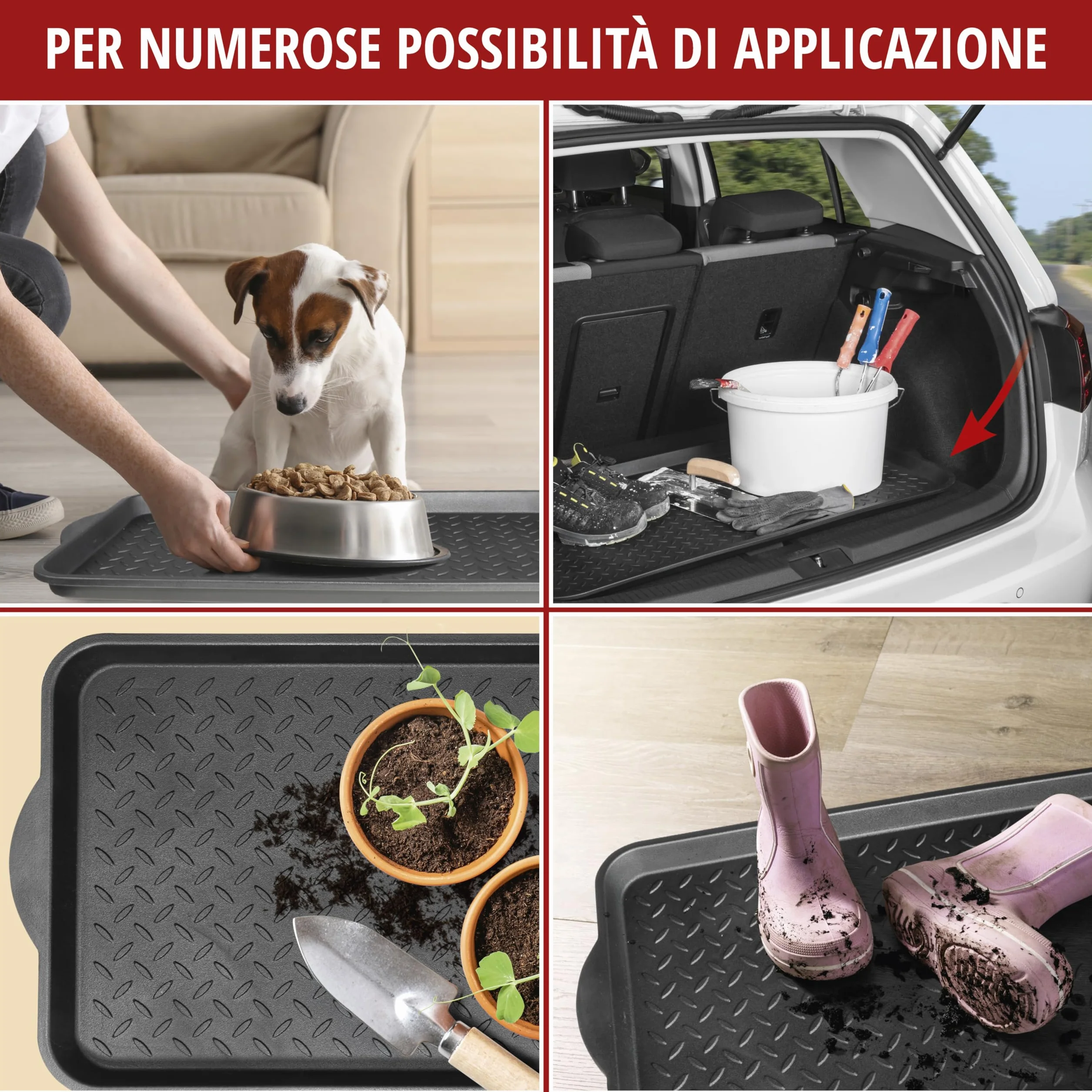 WALSER Safetray Cassetto Multifunzione Plastica 77x35x3 cm Nero