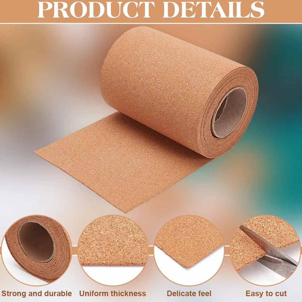 BENECREAT Rotolo di sughero naturale 600x20 cm 2 mm per bacheca decorazione murale fai da te