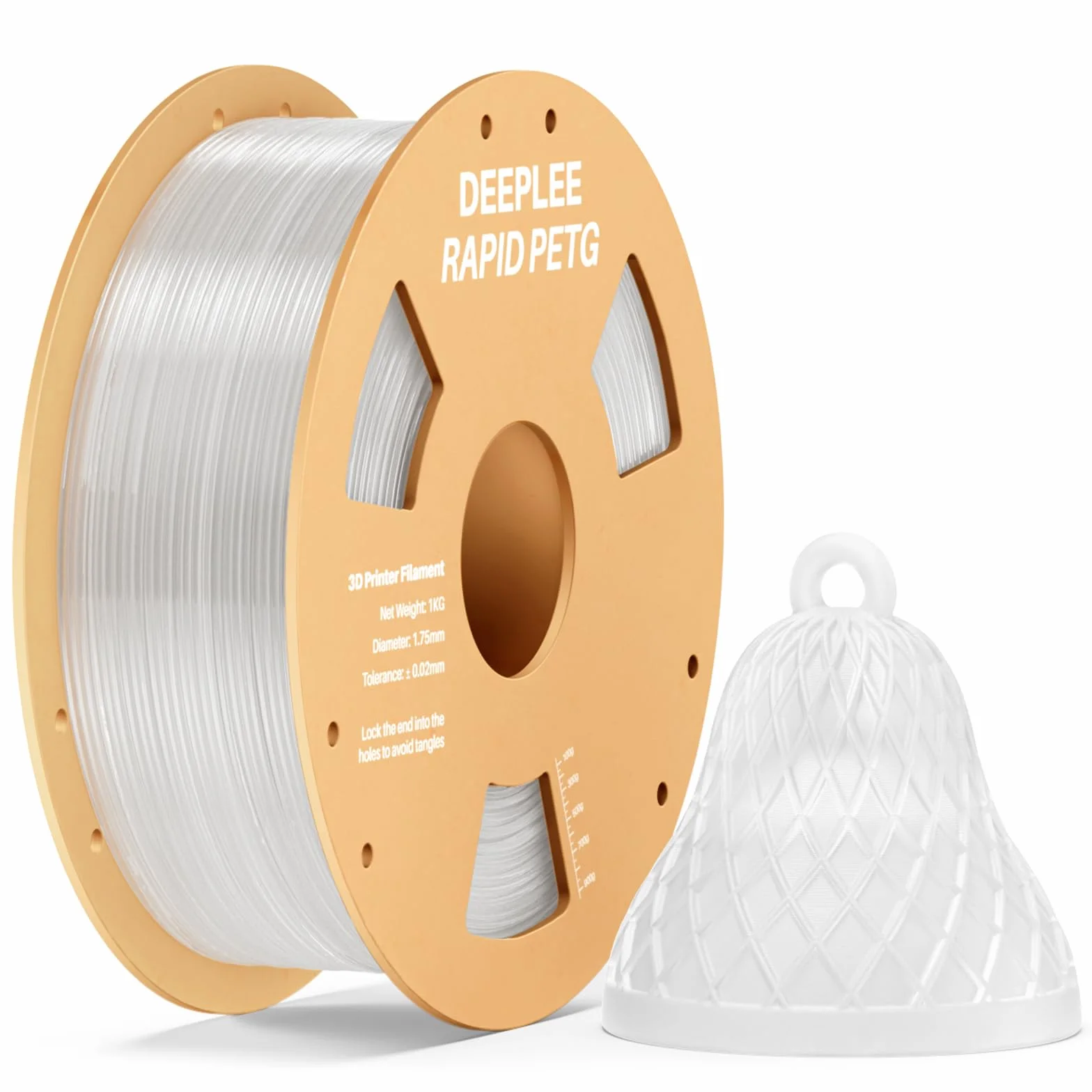 DEEPLEE Filamento PETG Rapido 1.75 mm 1 kg Trasparente Alta Resistenza agli Urti per Stampanti 3D FDM