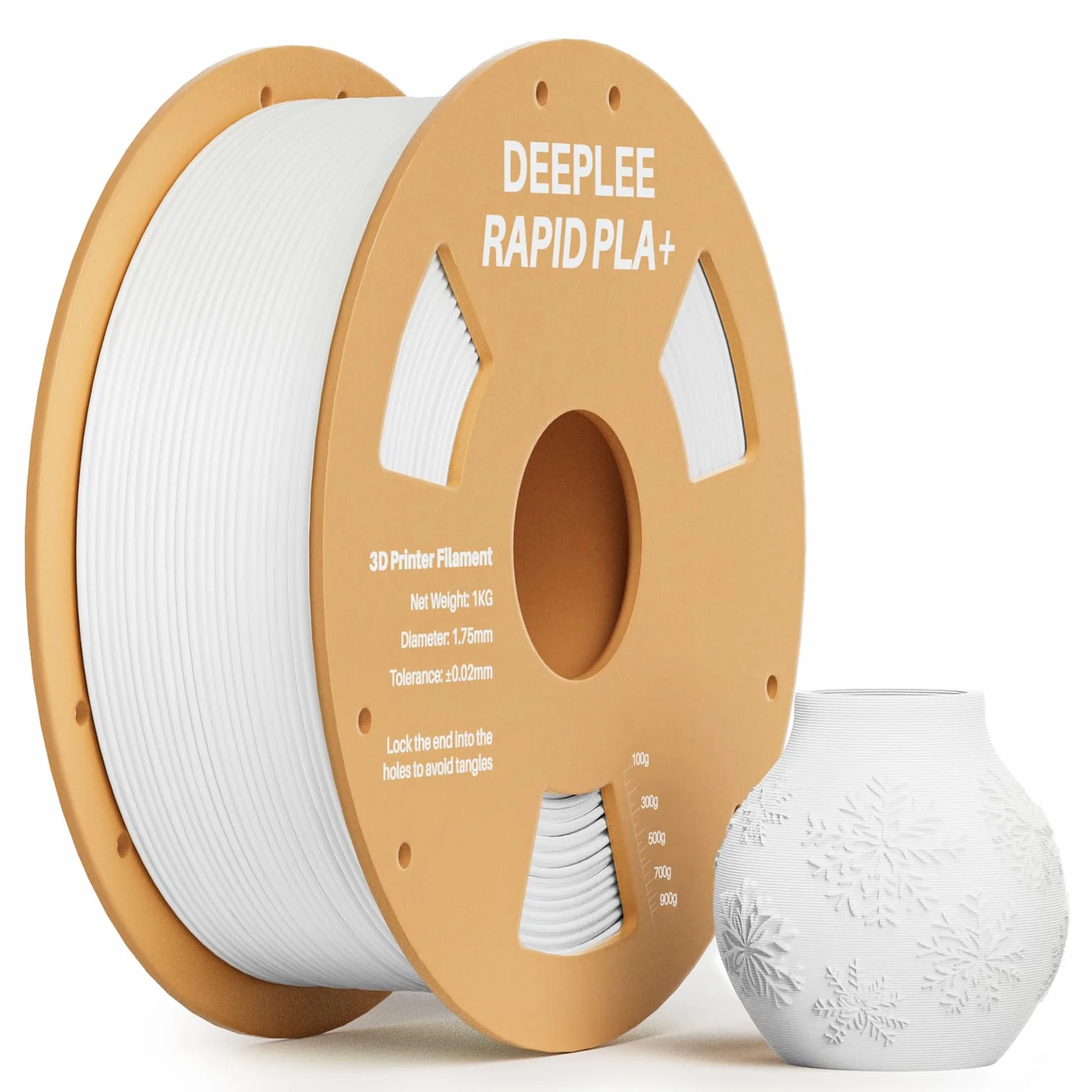 DEEPLEE Filamento PLA+ Rapido 1.75 mm Bianco 1 kg Alta Velocità 600 mm/s Precisione ±0.02 mm per Stampanti 3D FDM