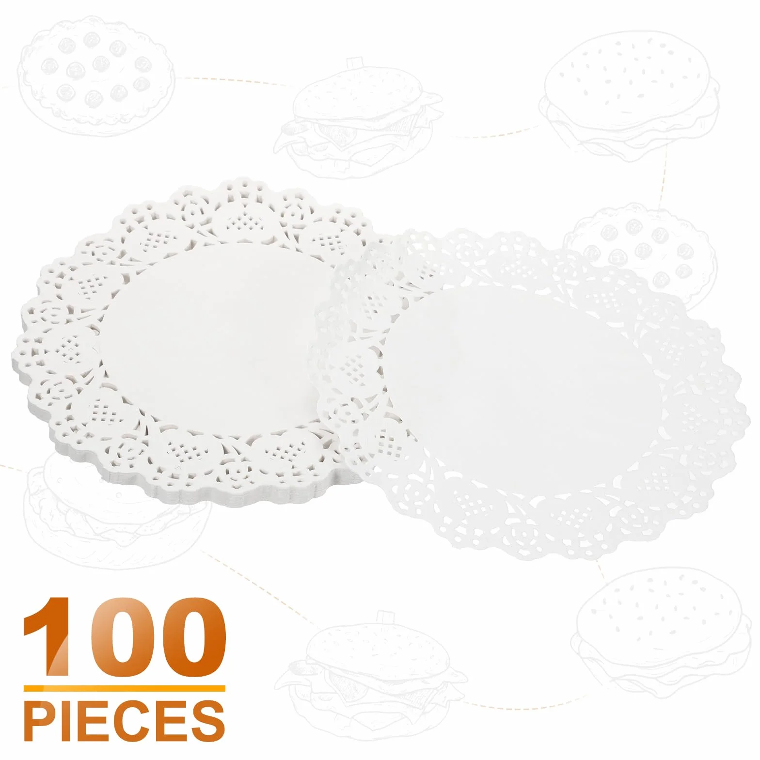 QUARKZMAN Tovaglietti Decorative 9.5 Pollici Rotondi Bianchi 100pz Usa e Getta