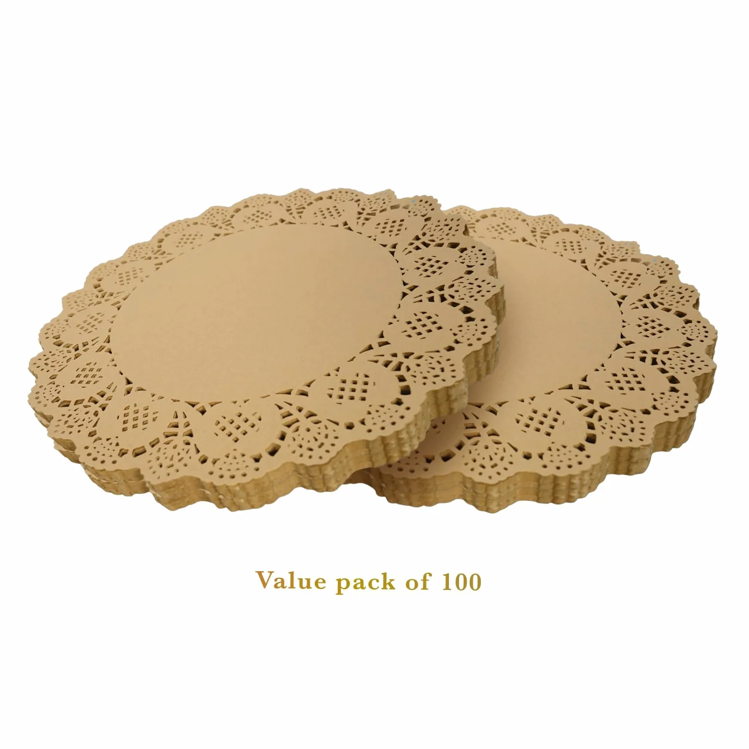 Phantomon 100 centrini di carta marrone pizzo 30,5 cm tovagliette usa e getta naturali ecologiche