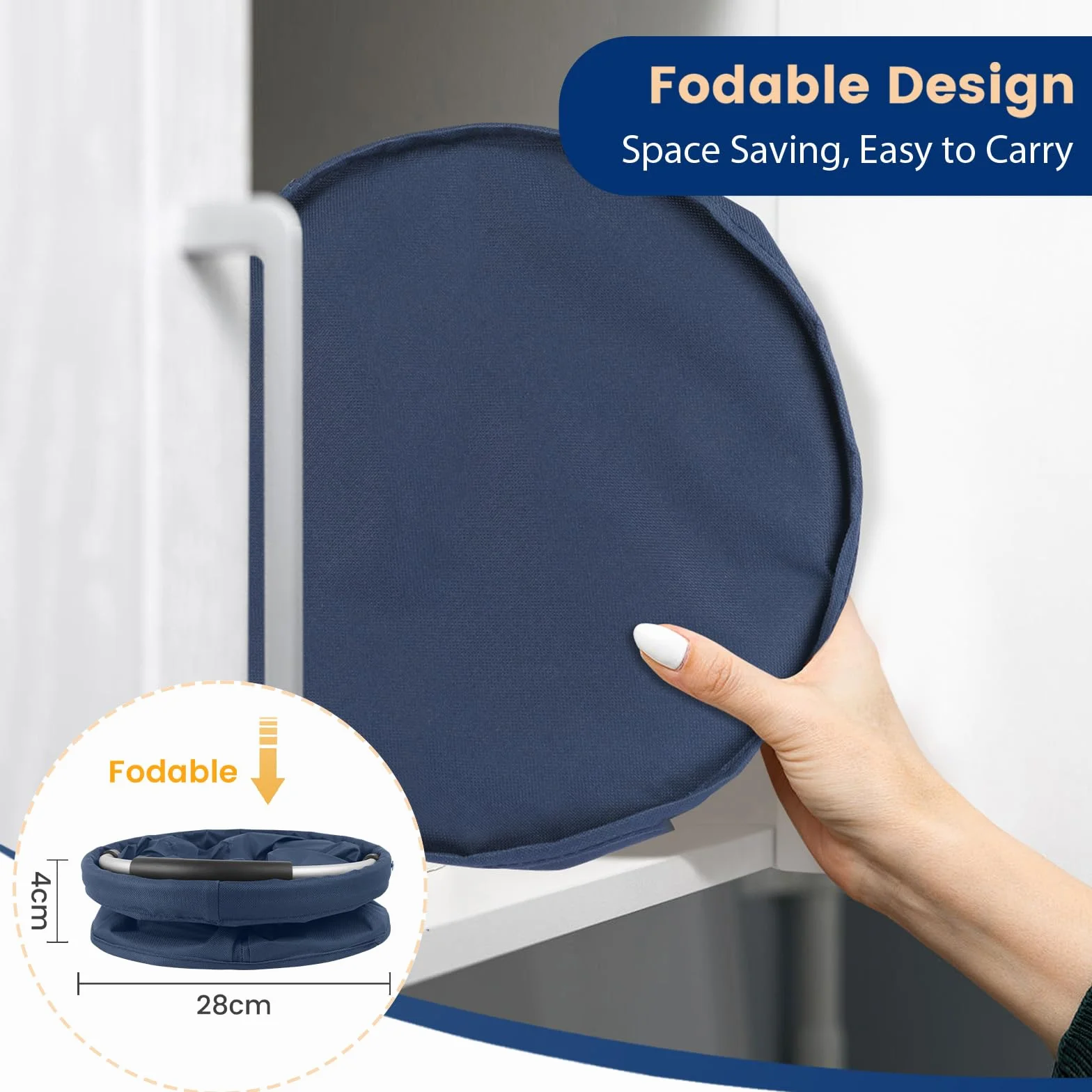 Carello Pulizie con Manico 2 Cestini Porta Atrezzi 6 Tasche Borsa Organizer Pieghevole Sacca Portaoggetti Pulizia Professionale Blu